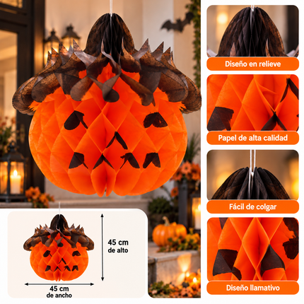Calabaza de Papel 45 cm – Decoración Halloween