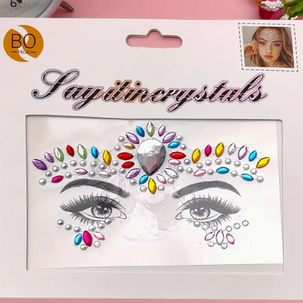 12 Stickers Pedreria para ojos $10.8 c/u