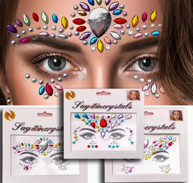 12 Stickers Pedreria para ojos $10.8 c/u