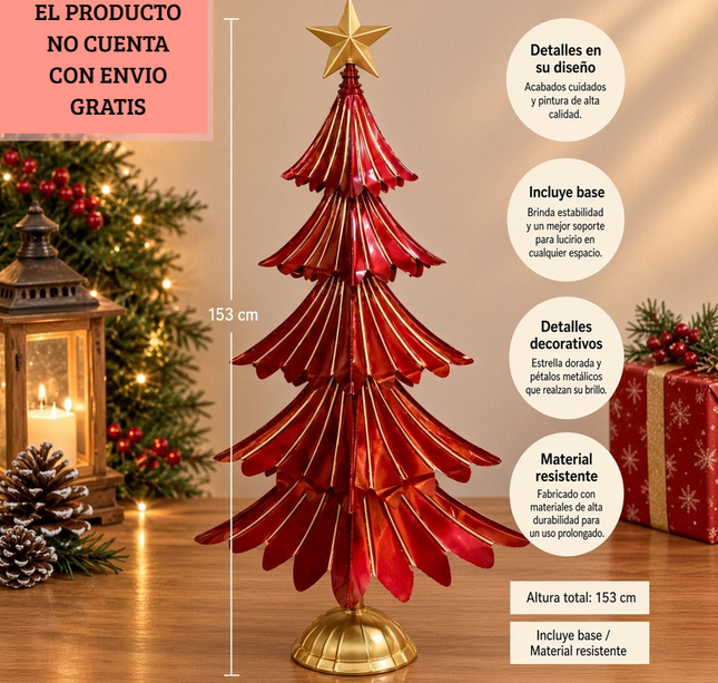 Exclusivo Tienda en linea 💥💎 Pino Metálico Rojo 153 CM $2492.80 C/U