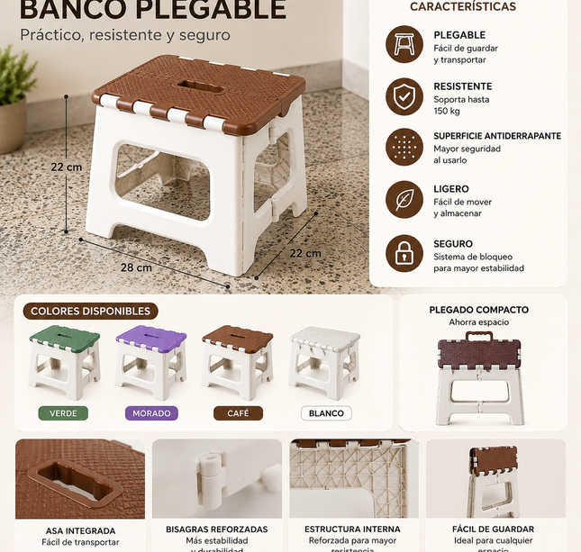 Exclusivo Tienda en linea 💥💎Banco Plegable en diferentes Colores
