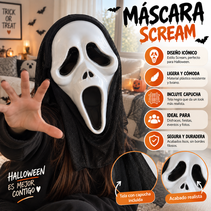12 Mascara Halloween Scream $13.5 c/u