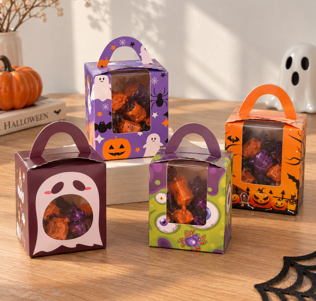 12 Caja para Dulceros Halloween con Ventana $5.5 c/u