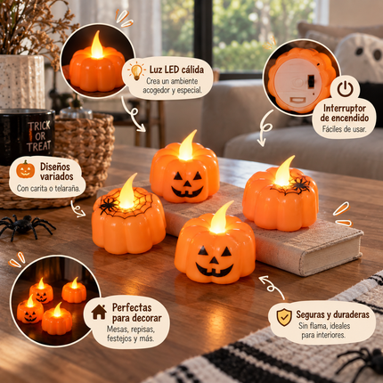 12 Calabacitas en forma de Vela Led $9.5 c/u