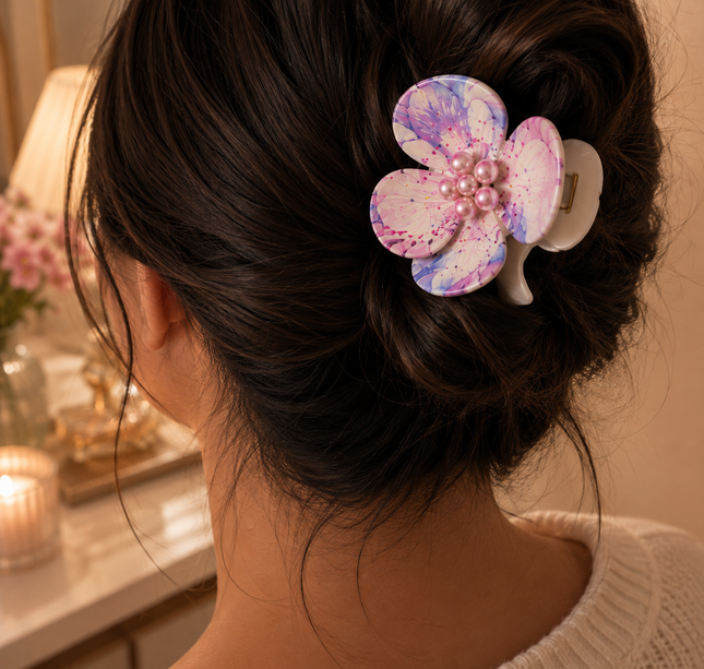12 Pinzas Orquideas Colores $9.5 c/u