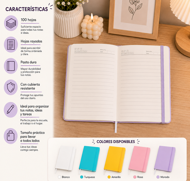 3 Agenda con Separador Tipo Piel $40 c/u