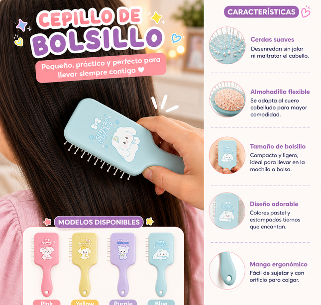 4 Cepillos Conejitos Cute de Bolsillo $15 c/u