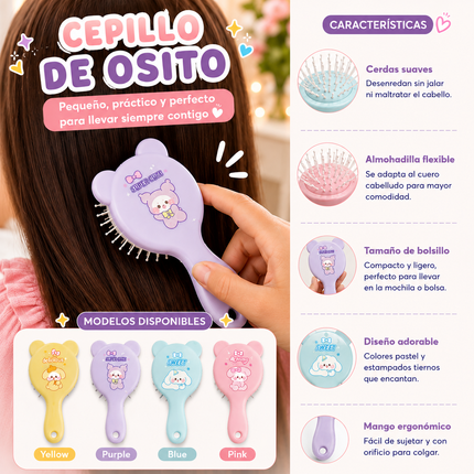 4 Cepillos Conejitos/Osito Cute de Bolsillo $15 c/u