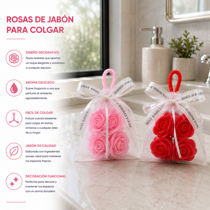 3 Rosas de Jabón para Decorar/Detalle $55 c/u
