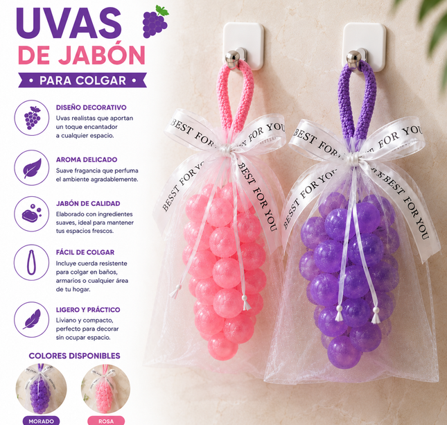 3 Uvas de Jabón para Decorar/Regalo $90 c/u