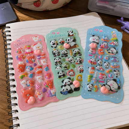 12 Planillas de Stickers Cute 3D $8.5 c/u