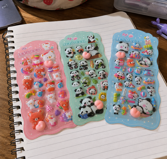 12 Planillas de Stickers Cute 3D $8.5 c/u