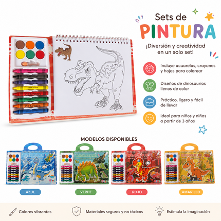 3 Acuarelas con Libreta y Crayones Infantiles $65 c/u