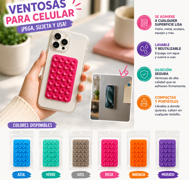 12  Soporte Adhesivo De Ventosas para Celular $5.5 c/u