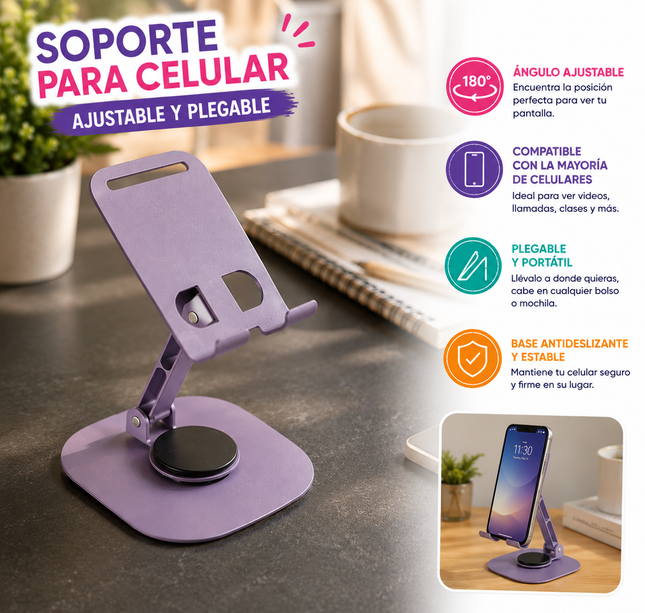 3 Base para Celular Metalica Mobible $25 c/u