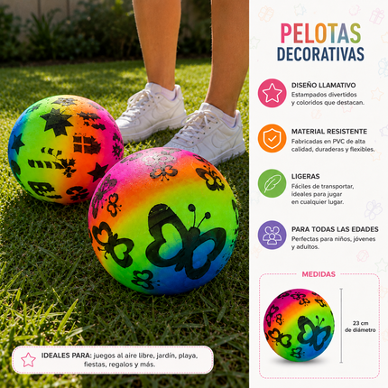 12 Pelotas de Plastico Mariposas $8.9 c/u