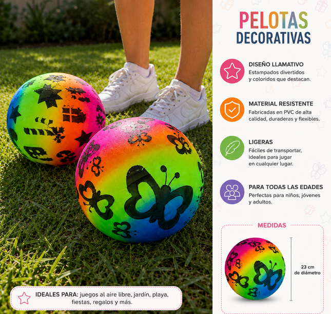 12 Pelotas de Plastico Mariposas $8.9 c/u