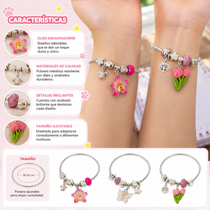 12 Pulsera Tipo Pandora Flores Hermosas $14 c/u