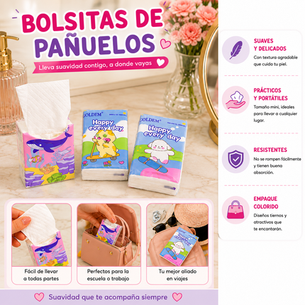 Exclusivo Tienda en linea 💥💎9 Bolsas de Pañuelos tipo Clinex $5.5 c/u