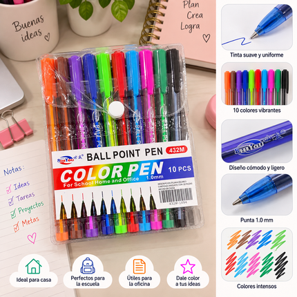 Exclusivo Tienda en linea 💥💎3 Estuche de 10 lapiceros de Colroes Punta Fina $29 c/u