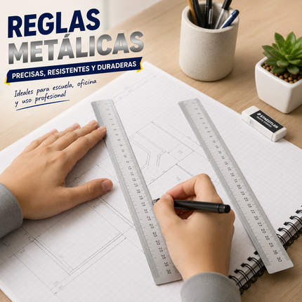 12 Regla Metalica Escolar $10 c/u