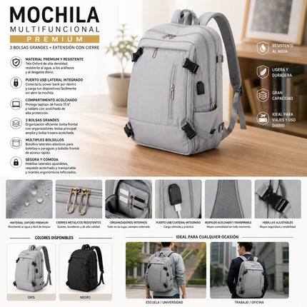 Mochila Expandible Premium USB
