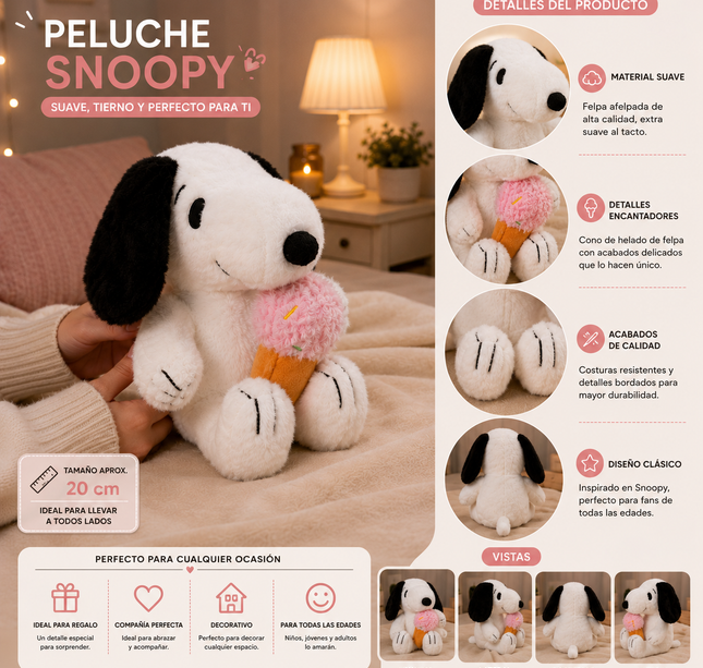 Exclusivo Tienda en linea 💥💎Peluche Snoppy Helado