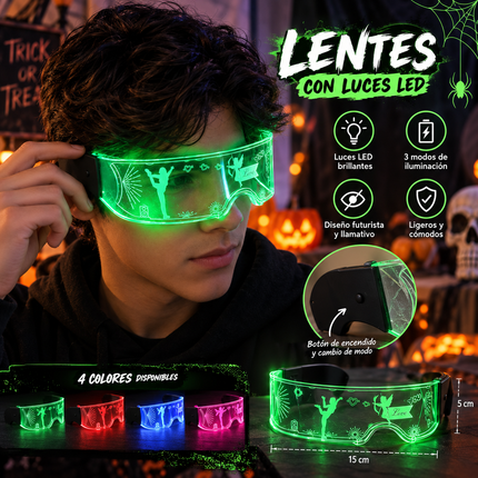 Lentes con Luces para Disfraces de Halloween