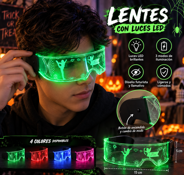 Lentes con Luces para Disfraces de Halloween