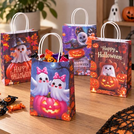 12 Bolsas de Halloween para Dulceros (Papel) $5.5 c/u