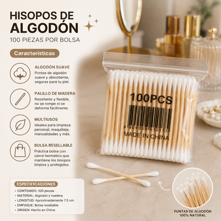 Exclusivo Tienda en linea 💥💎20 Bolsitas de Cotonetes/Hisopos $4.5 c/u