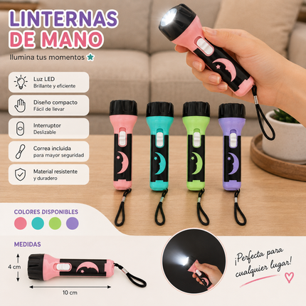 48 Lamparas de Mano Lunitas Colores $5.81 c/u