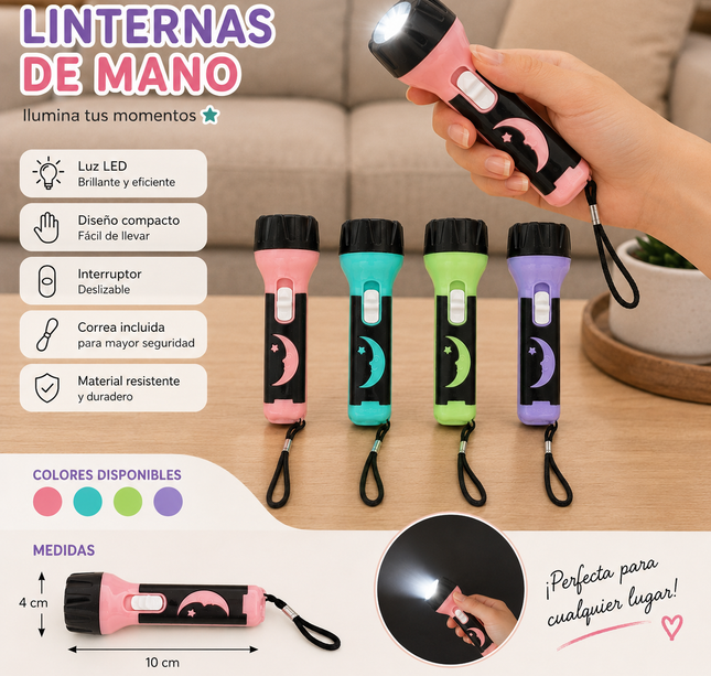 48 Lamparas de Mano Lunitas Colores $5.81 c/u