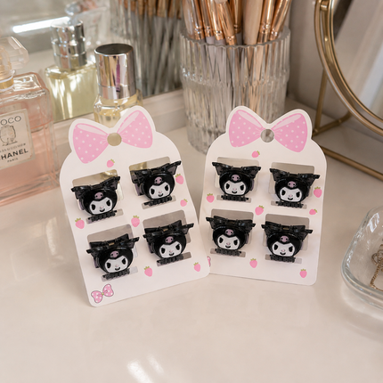 Exclusivo Tienda en linea 💥💎 12 Sets de 4 Pincitas Kuromi Cabecita Hermosas $13.5 c/u