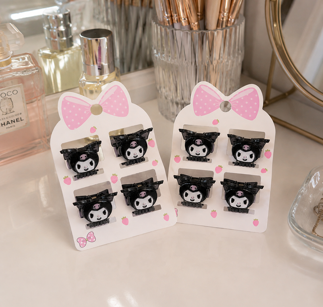 Exclusivo Tienda en linea 💥💎 12 Sets de 4 Pincitas Kuromi Cabecita Hermosas $13.5 c/u