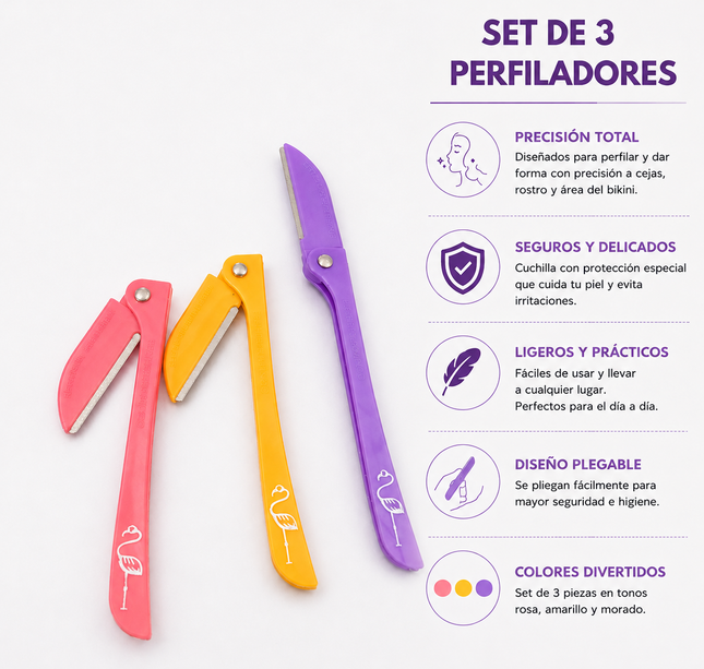 Exclusivo Tienda en linea 💥💎12 Sets de 3 Perfliadores de Rostro Plegables $9.9 c/u