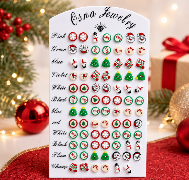 36 Pares Aretes Navideños $1.09 C/U