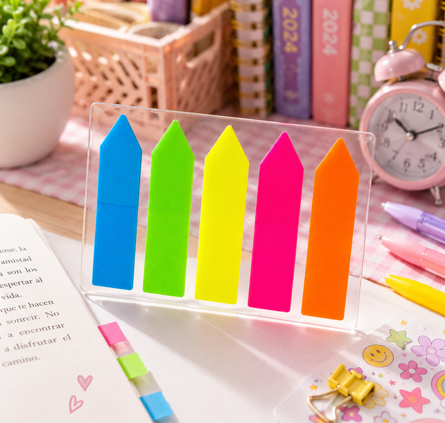 Exclusivo Tienda en linea 💥💎12 Separadores/Post Its de Colores Neón para Libros $6.5 c/u