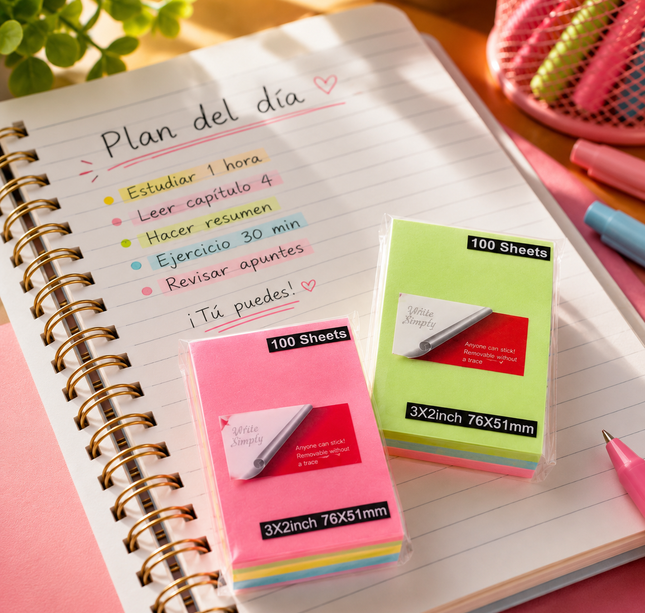 Exclusivo Tienda en linea 💥💎12 Bloques de Post Its Rentagulares 4 Colores $7.5 c/u