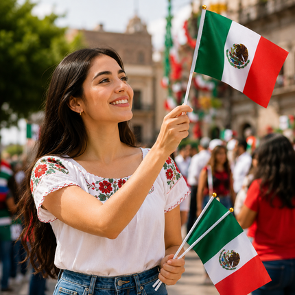12 Banderas Mexicanas Mundialistas Chicas $4.5 c/u