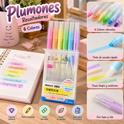 Exclusivo Tienda en linea 💥💎3 Estuche de 6 Plumones en tonos Pastel $49 c/u