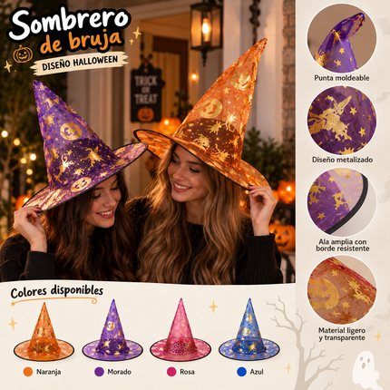 12 Sombreros Halloween Brijutas Telarañas Colores $12 c/u