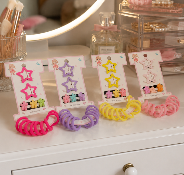 12 Sets de Accesorios Cucas Piojitos y Donitas para Cabello Moda $6.5 c/u