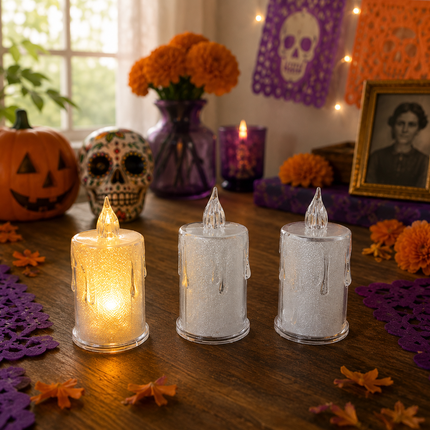 24 Lamparas Velas Led Medianas Diamantadas $6.5 c/u