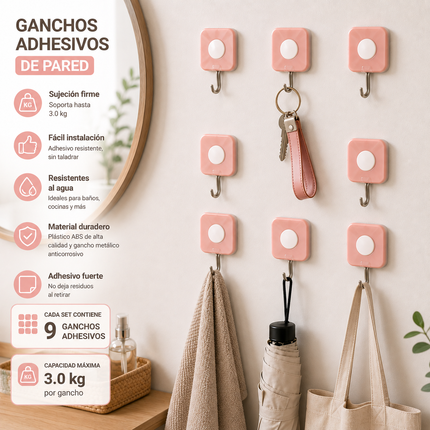 Exclusivo Tienda en linea 💥💎3 Set de 9 Ganchos Adhesivos Figuras $39 c/u