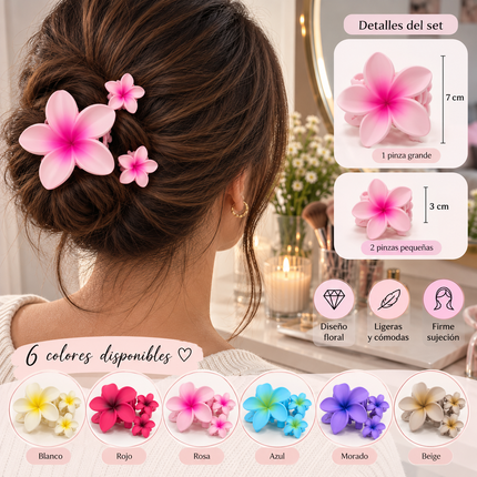 6 Trio de Flores Hawainas Matte $16.8 c/u