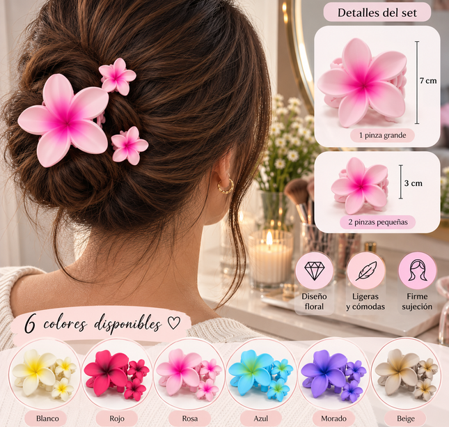 6 Trio de Flores Hawainas Matte $16.8 c/u