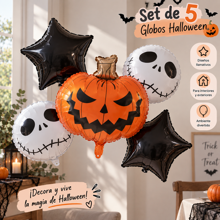 3 Decoración de 5 Piezas de Globos Halloween Figuras $29 c/u