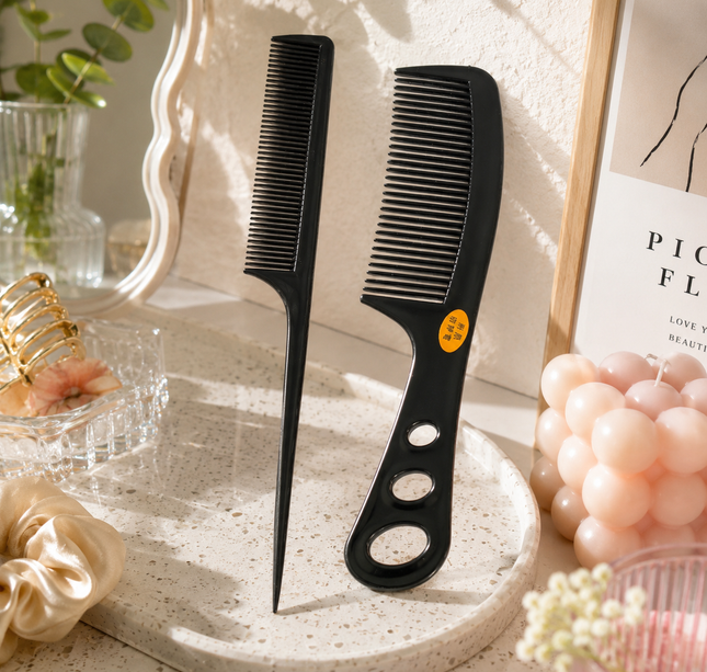12 Duos de Peines para Cabello Dos tamaños Negros $4.5 c/u