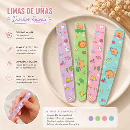 24 Limas para Uñas Capibaras Hermosas $3.5 c/u